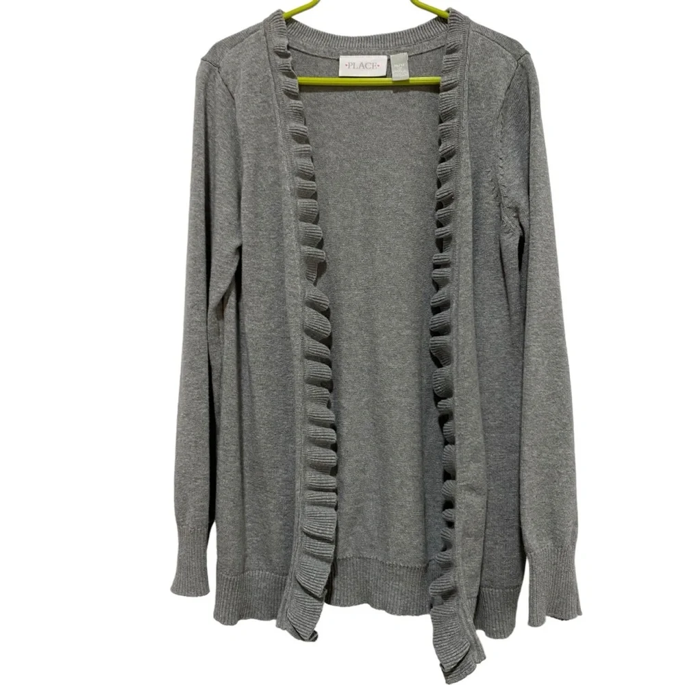 THE CHILDREN’S PLACE Cardigan Sweater Leggings Pants Set Size 10 Gray Navy Blue